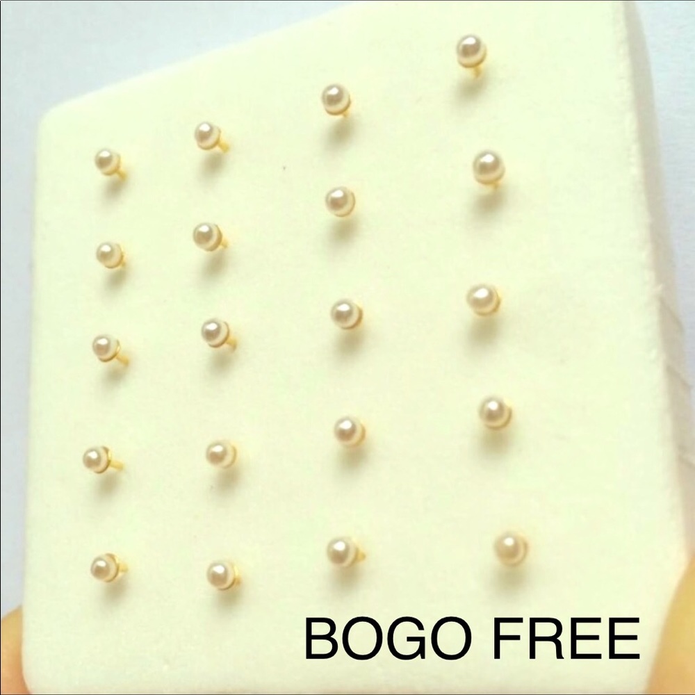 Pearl Silver body piercing, 2pcs